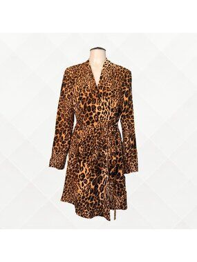 Ark & Co Leopard Wrap Dress • M • NWT • Fully Lined